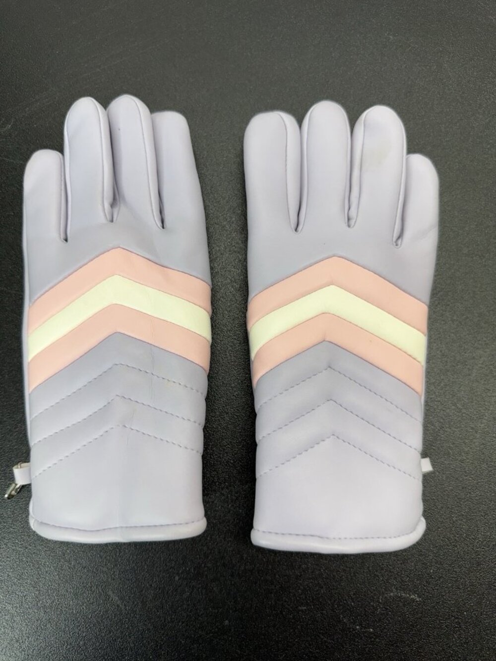 Vintage Becker Kitty Kay Women's Man Made Leather Gloves Size: One Size Lavender